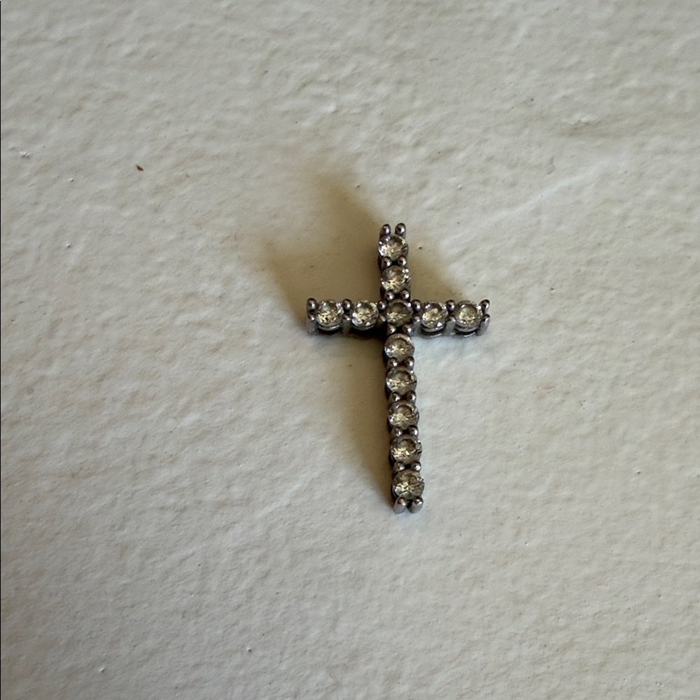 Crystal Cross Pendant - Sterling Silver 925